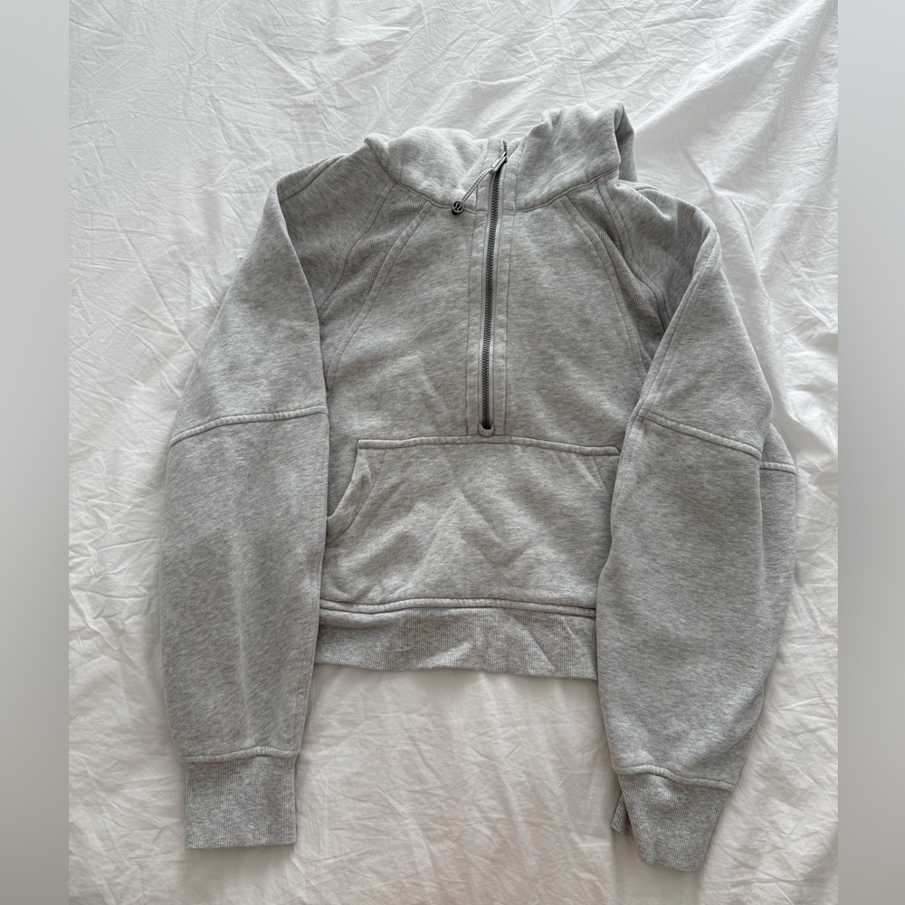 lululemon athletica Gray Half-Zip Hooded Sweater
